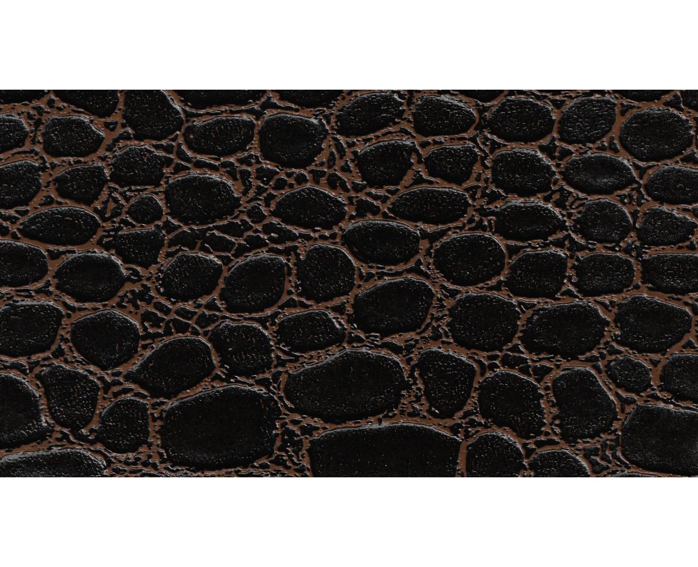 Δερματίνη με το μέτρο Manaos 3 Pu / Pvc Stone Effect Dark Brown With Cinammon Details