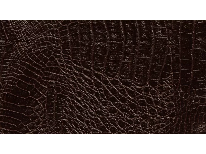 Δερματίνη με το μέτρο Manaos 7 Pu / Pvc Crocodile Skin Effect Glossy Very Dark Brown