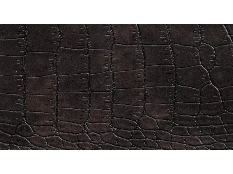 Δερματίνη με το μέτρο Nevada 12 Pu / Pvc Shinny Dark Brown Crocodile Effect