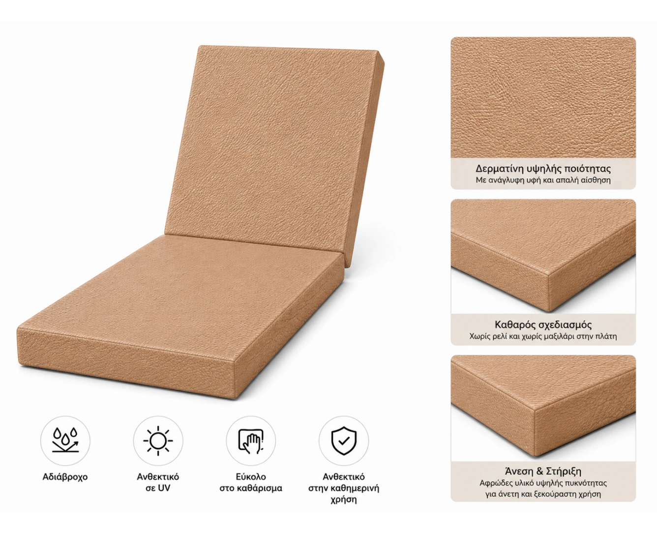 Δερματίνη Μαξιλάρι Ξαπλώστρας σειρά Mizuri