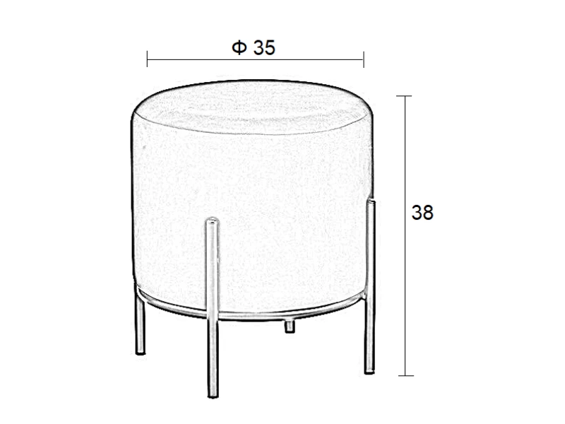 BELLA/R ΣΚΑΜΠΟ BLACK VELVET ΥΦΑΣΜΑ Φ.35Χ38εκ.