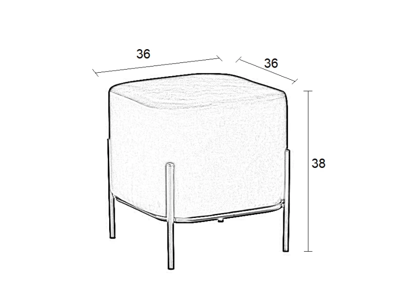 BELLA/S ΣΚΑΜΠΟ BEIGE VELVET ΥΦΑΣΜΑ 36X36Χ38εκ.