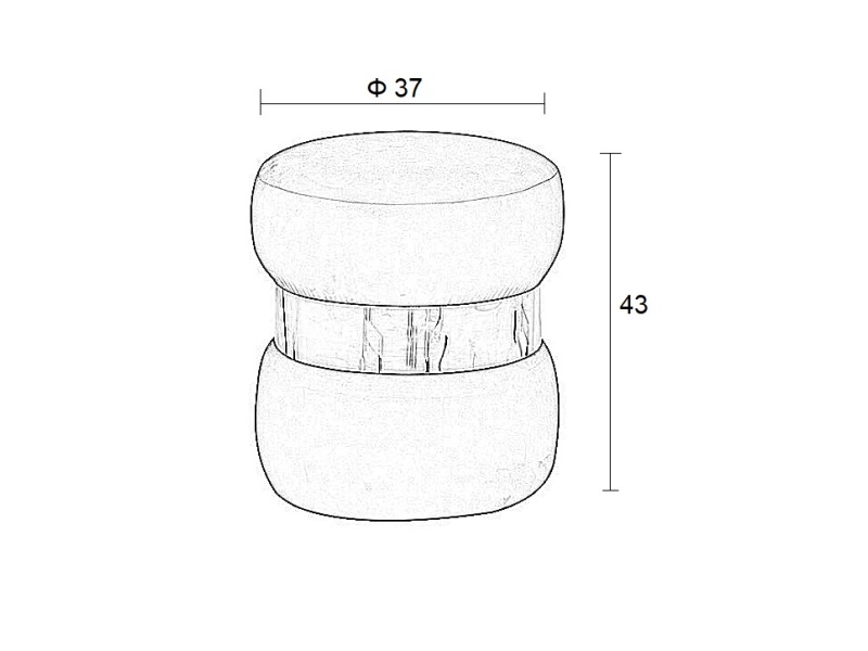 LINDA/R ΣΚΑΜΠΟ BLACK VELVET ΥΦΑΣΜΑ Φ.37Χ43εκ.