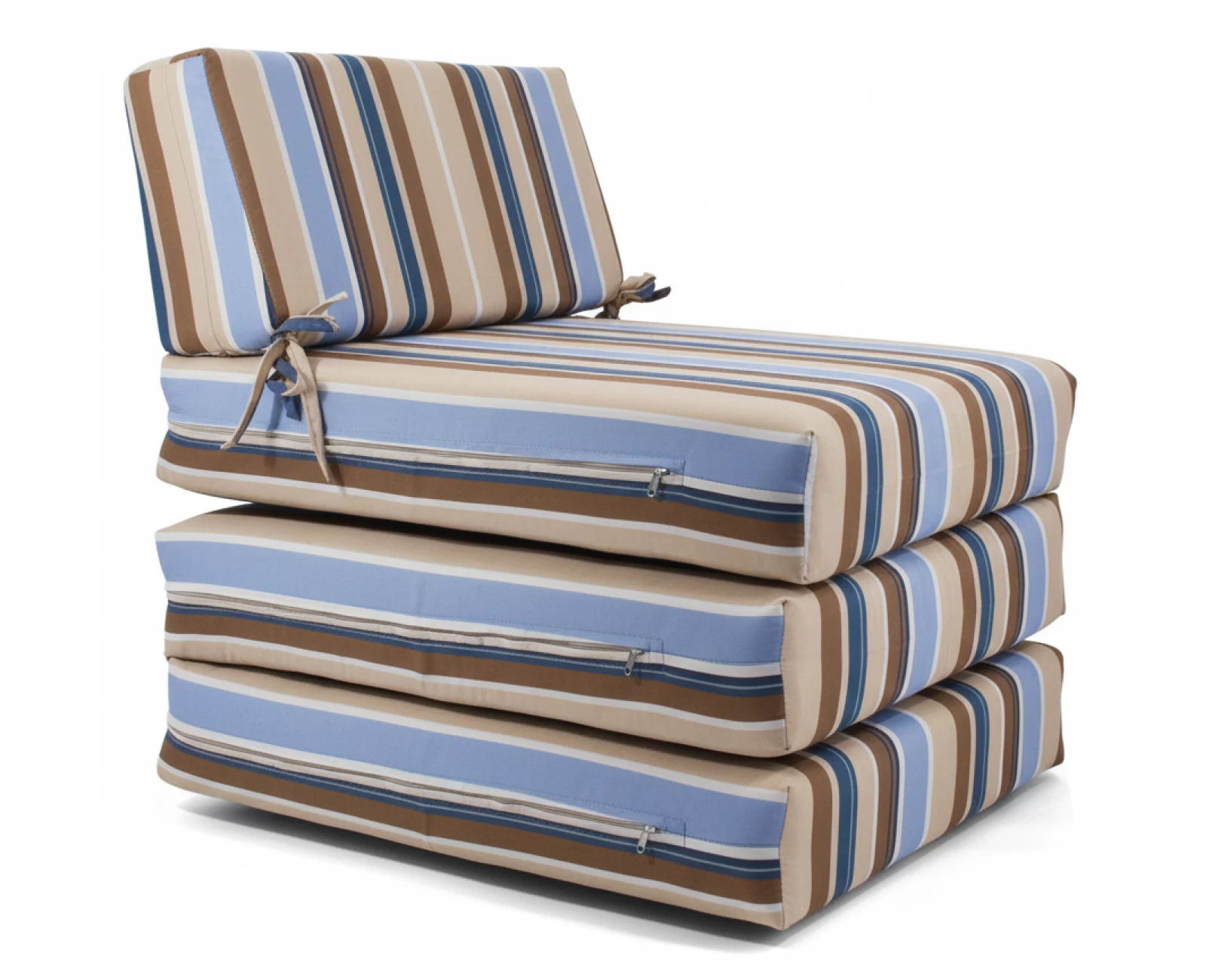 Πολυθρόνα - Κρεβάτι Flip Chair με σχέδιο Ρίγες Μπλέ -Μπέζ - Καφέ Panama | Mypouf.gr