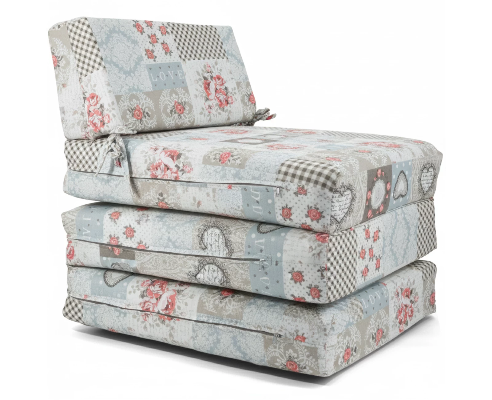 Πολυθρόνα - Κρεβάτι Flip Chair Panama Λονέτα Ύφασμα απόχρωση σχέδιο Heart Lia 401 | Mypouf.gr