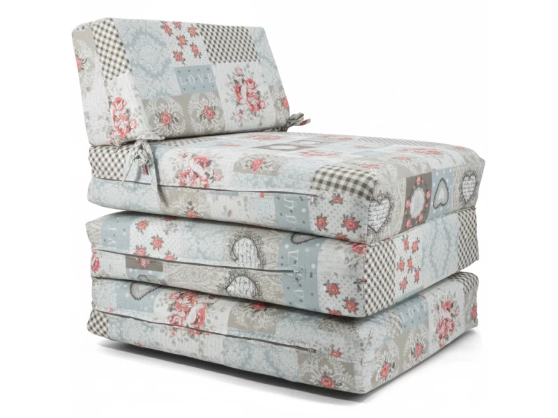 Πολυθρόνα - Κρεβάτι Flip Chair Panama Λονέτα Ύφασμα απόχρωση σχέδιο Heart Lia 401