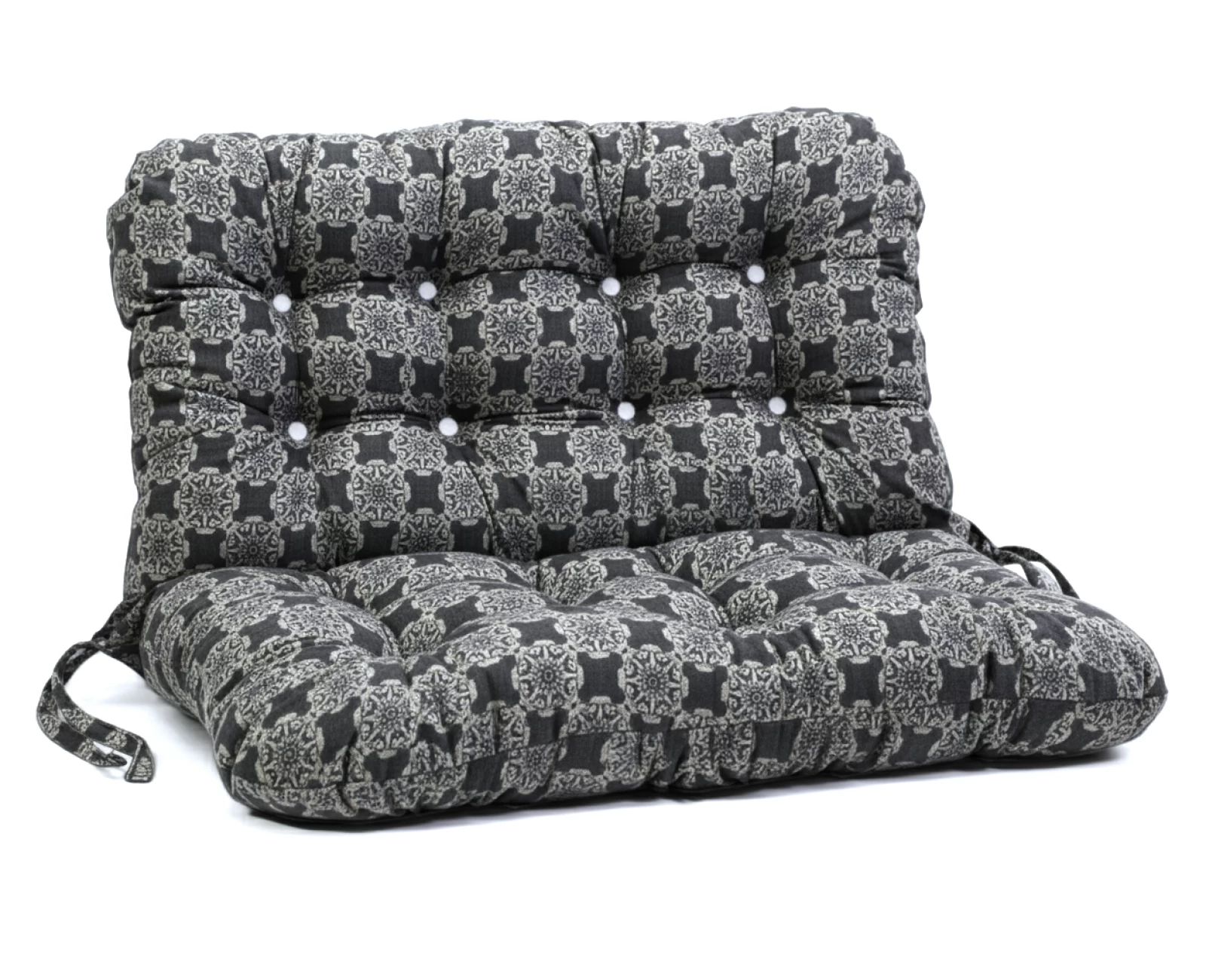 Μαξιλάρι για καναπέ με ενσωματωμένη πλάτη - Λονέτα Ύφασμα απόχρωση του ανθρακί με σχέδιο Kanada | Mypouf.gr