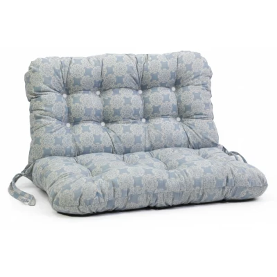 Μαξιλάρι για καναπέ με ενσωματωμένη πλάτη - Λονέτα Ύφασμα απόχρωση του γαλάζιου με σχέδιο Kanada