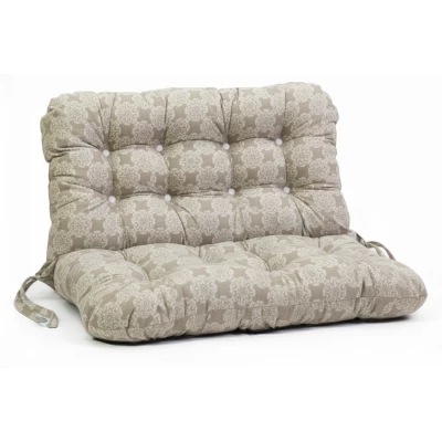 Μαξιλάρι για καναπέ με ενσωματωμένη πλάτη - Λονέτα Ύφασμα απόχρωση του μπεζ με σχέδιο Kanada