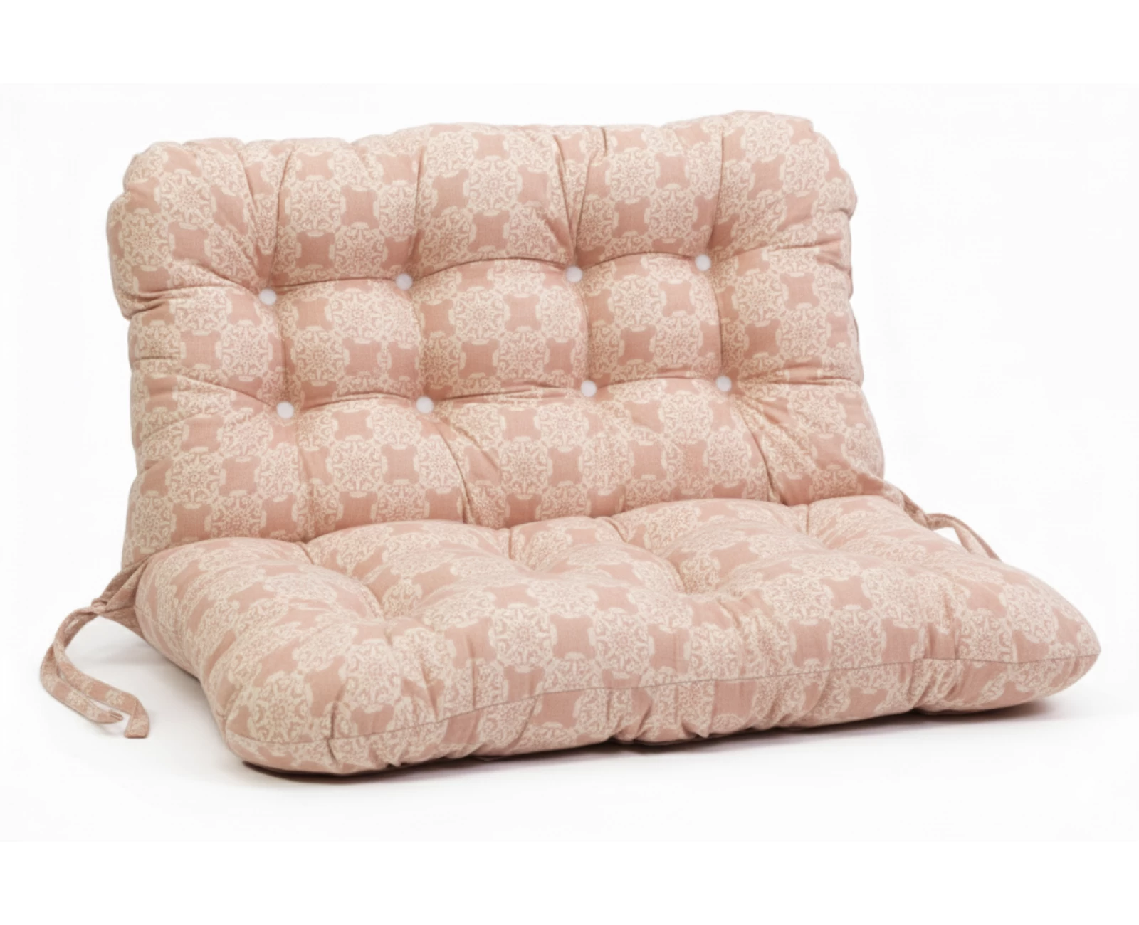 Μαξιλάρι για καναπέ με ενσωματωμένη πλάτη - Λονέτα Ύφασμα απόχρωση του σομόν με σχέδιο Kanada | Mypouf.gr