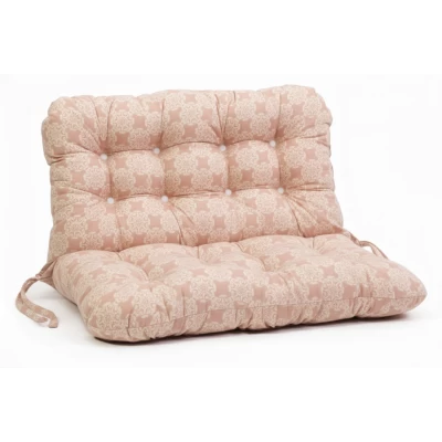 Μαξιλάρι για καναπέ με ενσωματωμένη πλάτη - Λονέτα Ύφασμα απόχρωση του σομόν με σχέδιο Kanada