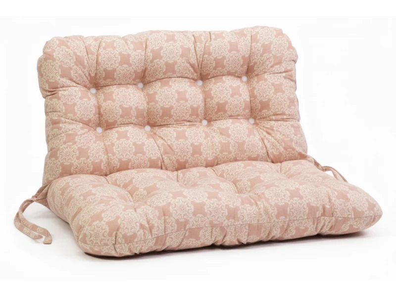 Μαξιλάρι για καναπέ με ενσωματωμένη πλάτη - Λονέτα Ύφασμα απόχρωση του σομόν με σχέδιο Kanada - Norman