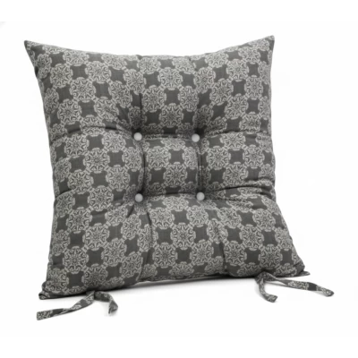 Μαξιλάρι κάθισμα μπαμπού - Λονέτα απόχρωση του ανθρακί με σχέδιo Kanada