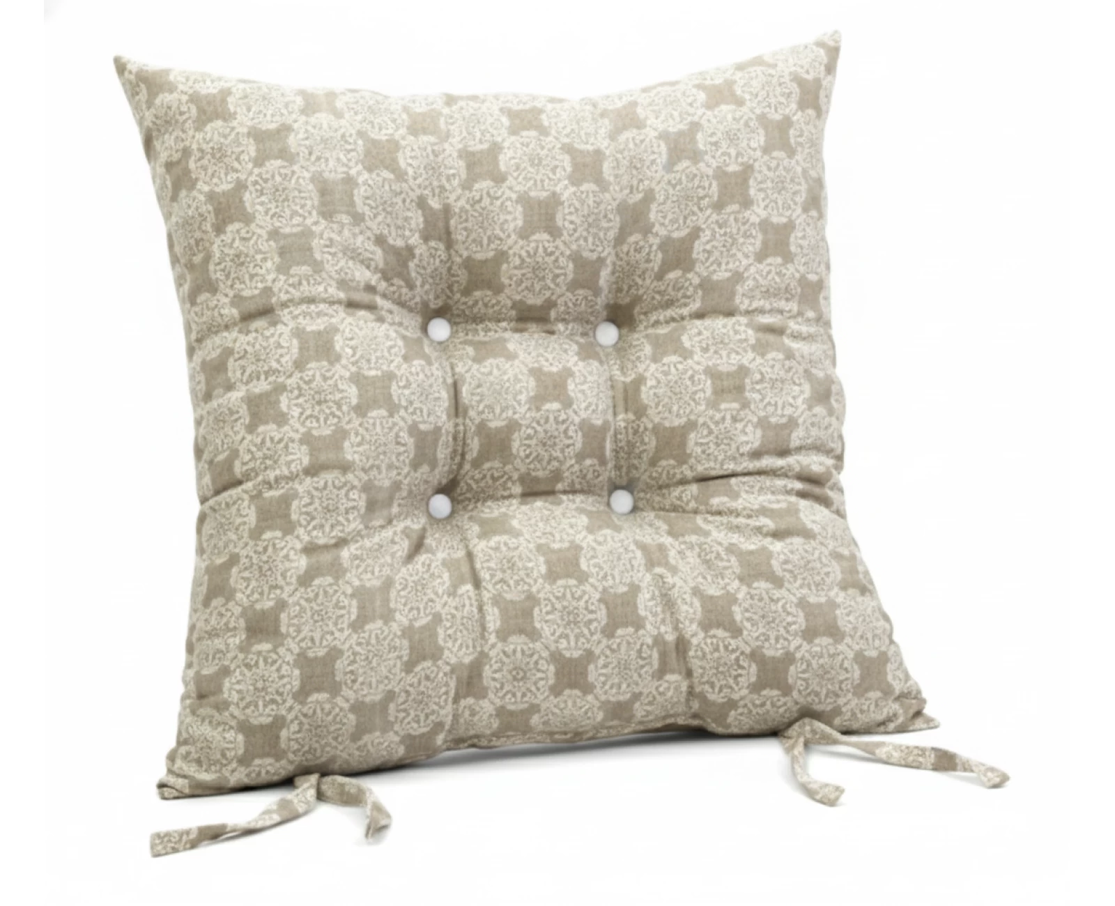 Μαξιλάρι κάθισμα μπαμπού - Λονέτα απόχρωση του μπεζ με σχέδιo Kanada | Mypouf.gr