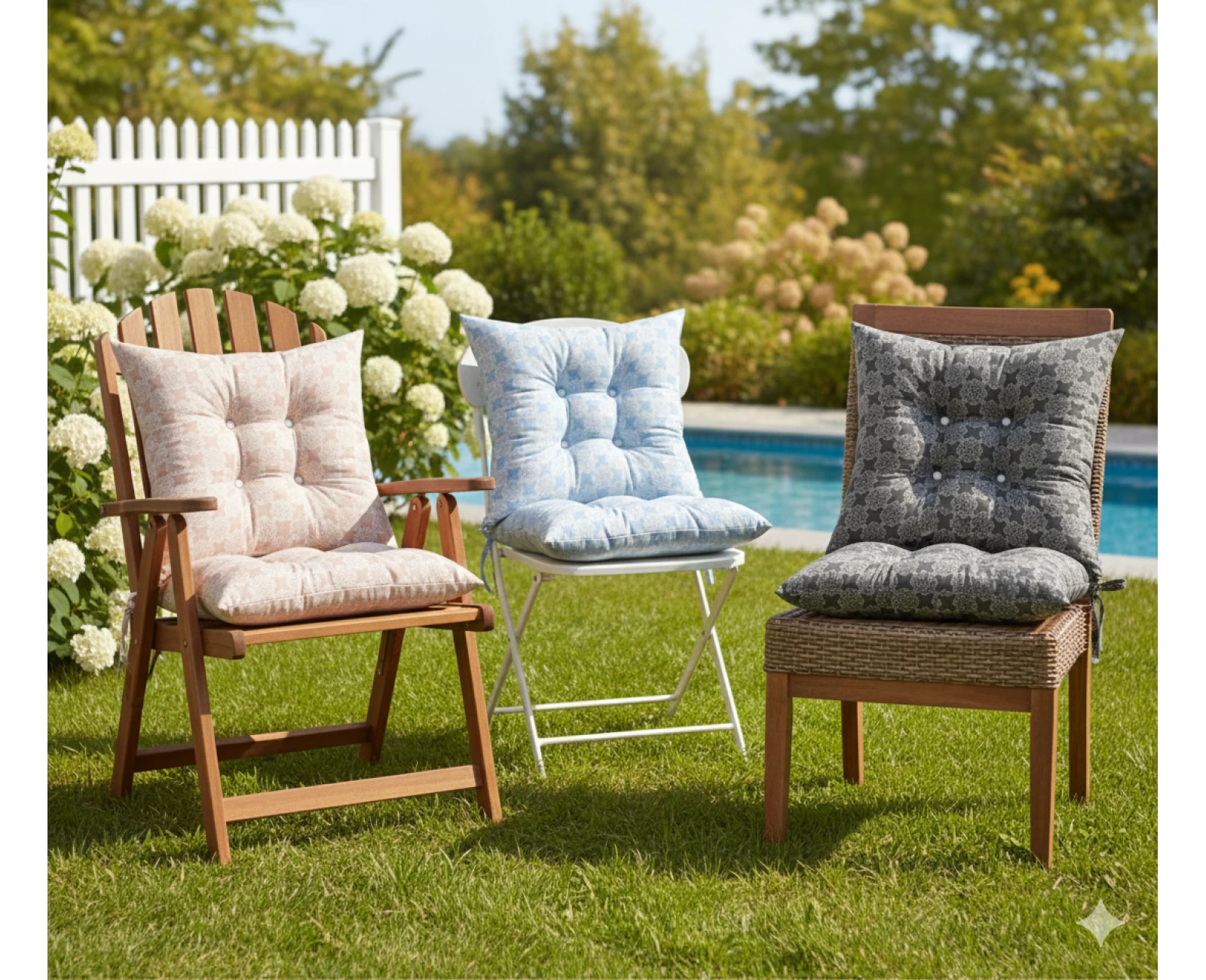 Μαξιλάρι κάθισμα μπαμπού - Λονέτα απόχρωση του γαλάζιου με σχέδιo Kanada | Mypouf.gr