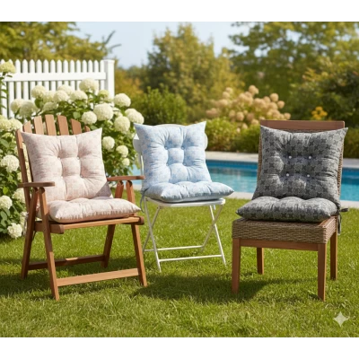 Μαξιλάρι κάθισμα μπαμπού - Λονέτα απόχρωση του ανθρακί με σχέδιo Kanada