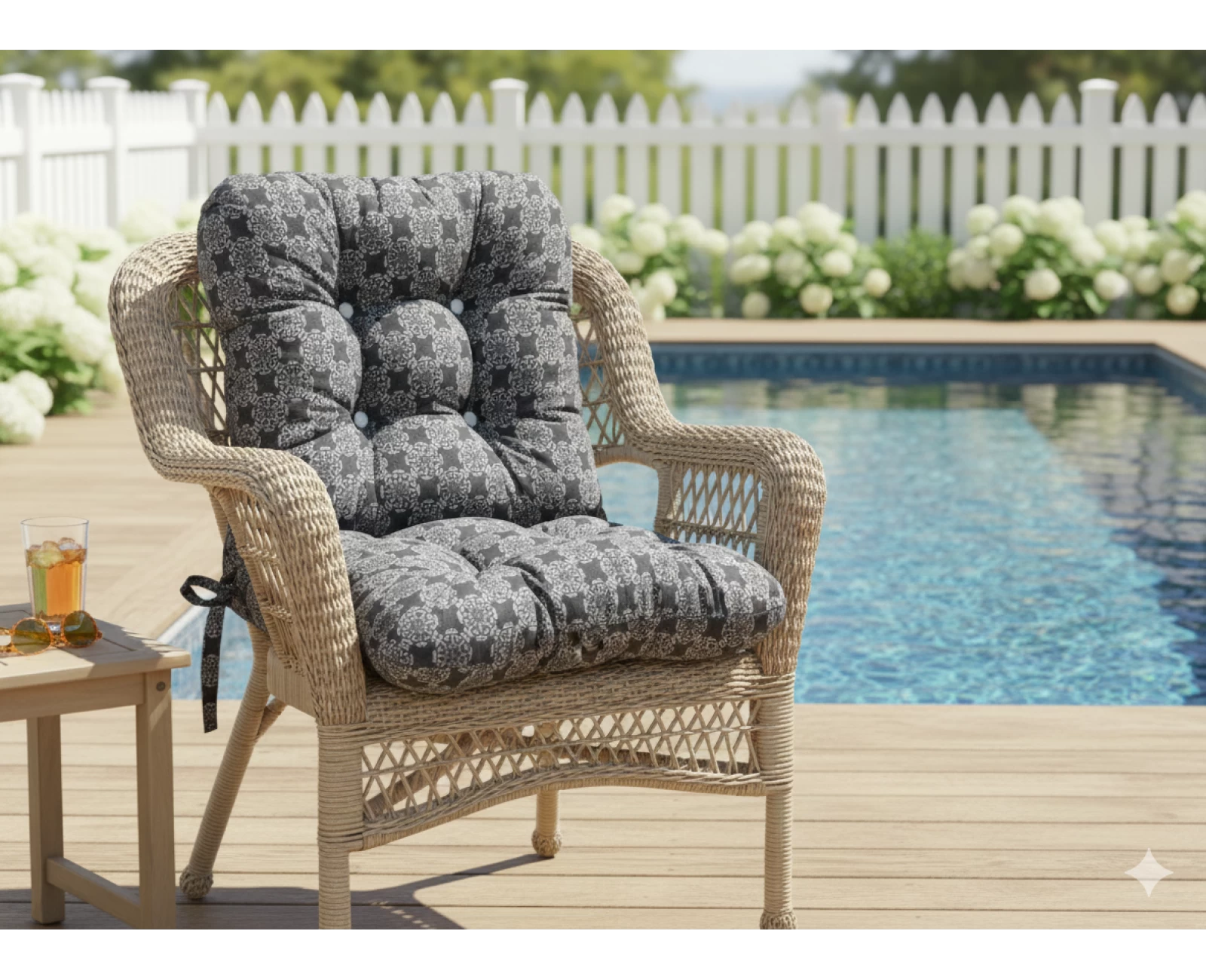 Μαξιλάρι μπαμπού ύφασμα λονέτα με πλάτη απόχρωση του ανθρακί με σχέδιo Kanada | Mypouf.gr