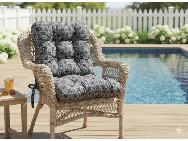 Μαξιλάρι μπαμπού ύφασμα λονέτα με πλάτη απόχρωση του ανθρακί με σχέδιo Kanada - Norman