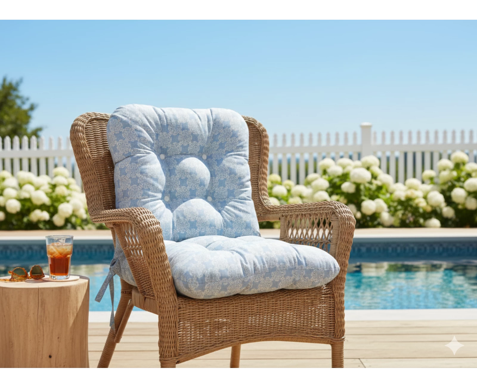 Μαξιλάρι μπαμπού ύφασμα λονέτα με πλάτη απόχρωση του γαλάζιου με σχέδιo Kanada | Mypouf.gr