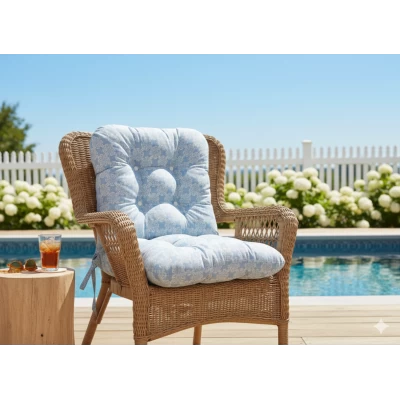 Μαξιλάρι μπαμπού ύφασμα λονέτα με πλάτη απόχρωση του γαλάζιου με σχέδιo Kanada