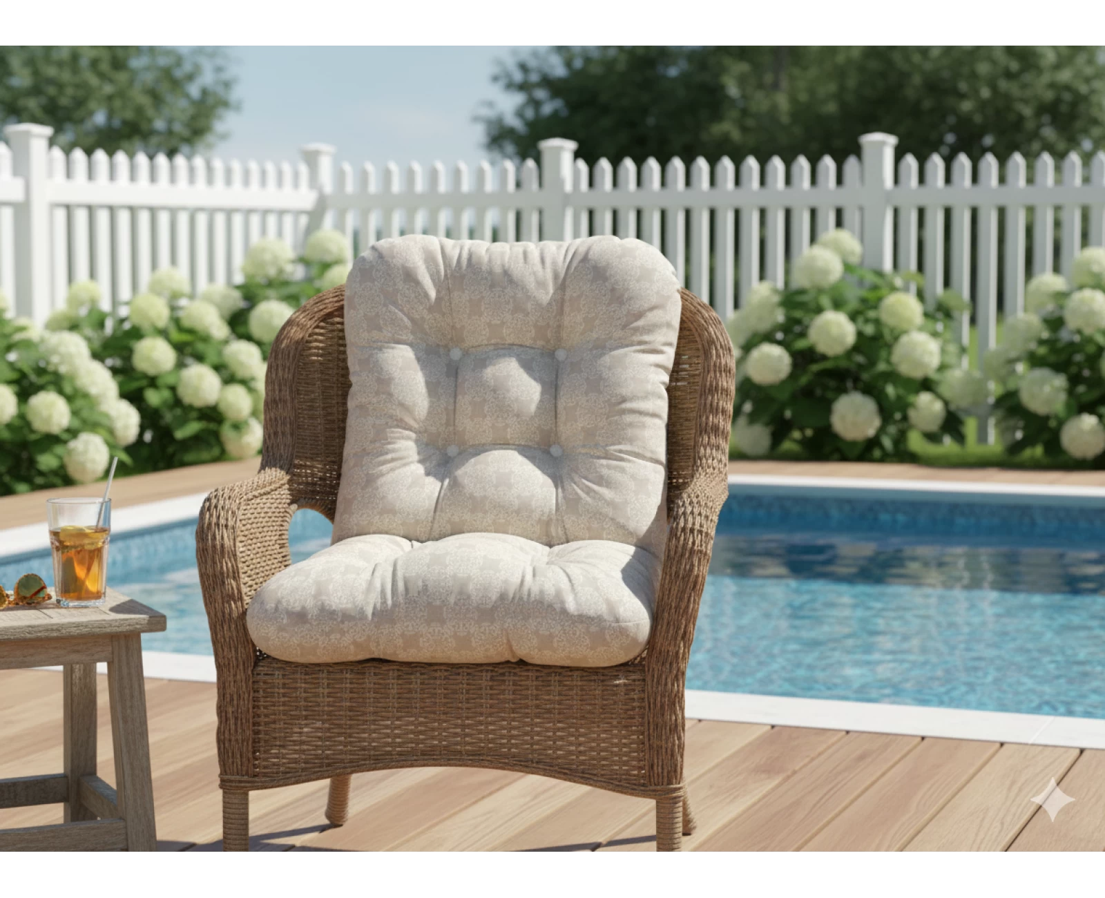 Μαξιλάρι μπαμπού ύφασμα λονέτα με πλάτη απόχρωση του μπεζ με σχέδιo Kanada | Mypouf.gr