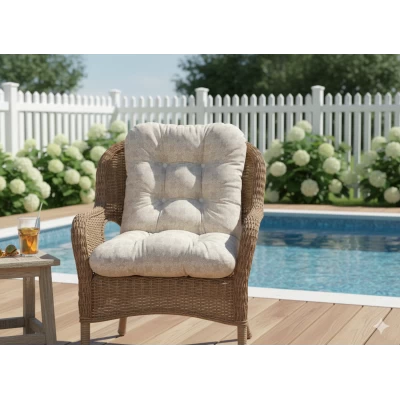 Μαξιλάρι μπαμπού ύφασμα λονέτα με πλάτη απόχρωση του μπεζ με σχέδιo Kanada