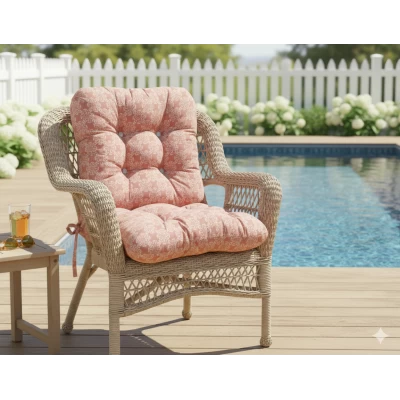 Μαξιλάρι μπαμπού ύφασμα λονέτα με πλάτη απόχρωση του σομόν με σχέδιo Kanada