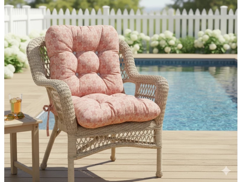 Μαξιλάρι μπαμπού ύφασμα λονέτα με πλάτη απόχρωση του σομόν με σχέδιo Kanada - Norman