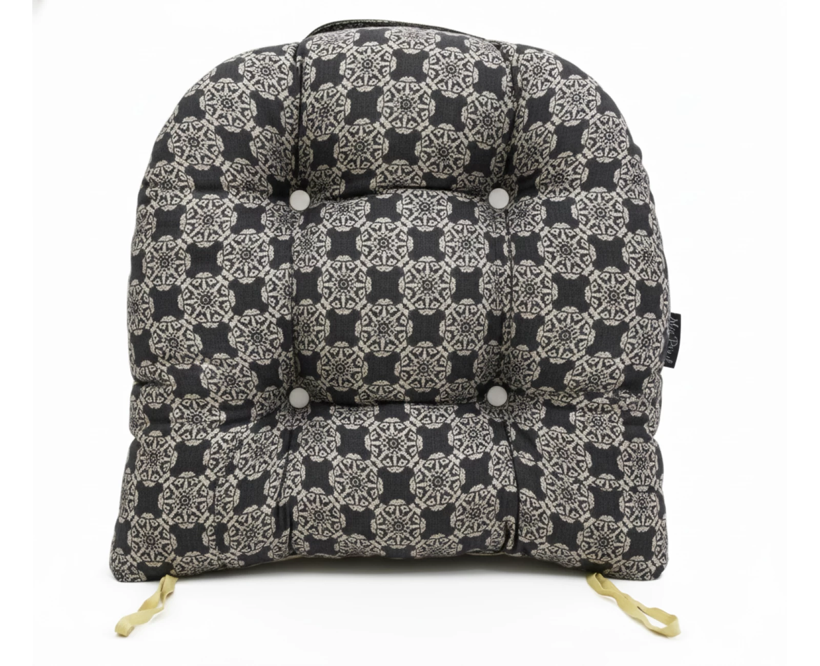 Μαξιλάρι πέταλο κάθισμα μπαμπού - Λονέτα Ύφασμα απόχρωση του ανθρακί με σχέδιo Kanada | Mypouf.gr