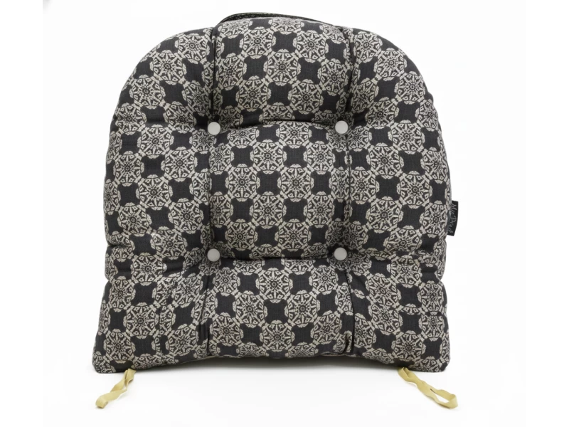 Μαξιλάρι πέταλο κάθισμα μπαμπού - Λονέτα Ύφασμα απόχρωση του ανθρακί με σχέδιo Kanada - Norman