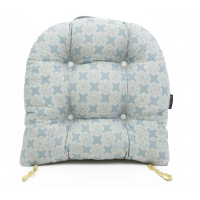 Μαξιλάρι πέταλο κάθισμα μπαμπού - Λονέτα Ύφασμα απόχρωση του γαλάζιου με σχέδιo Kanada