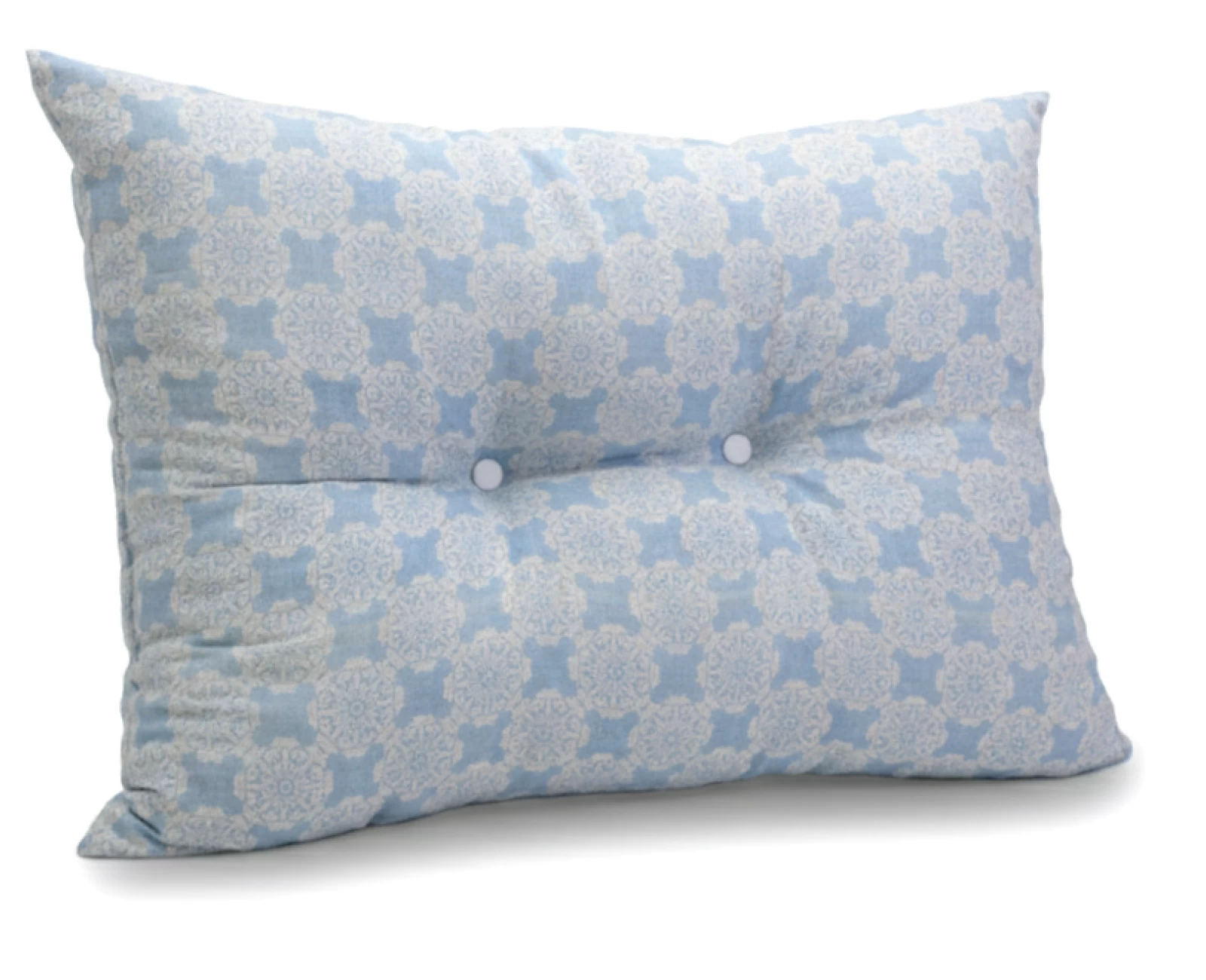 Μαξιλάρι Πλάτης Με 2 Κουμπιά Λονέτα απόχρωση του γαλάζιου με σχέδιo Kanada | Mypouf.gr