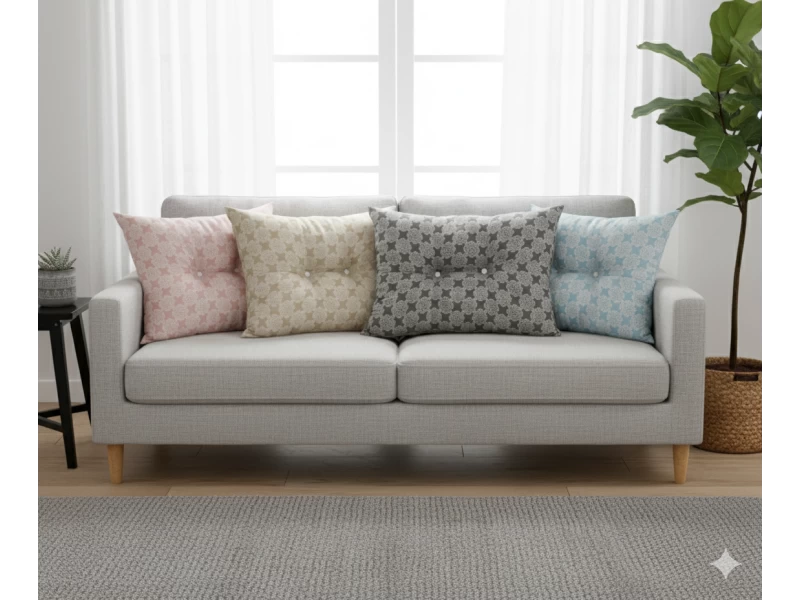 Μαξιλάρι Πλάτης Με 2 Κουμπιά Λονέτα απόχρωση του ανθρακί με σχέδιo Kanada - Norman