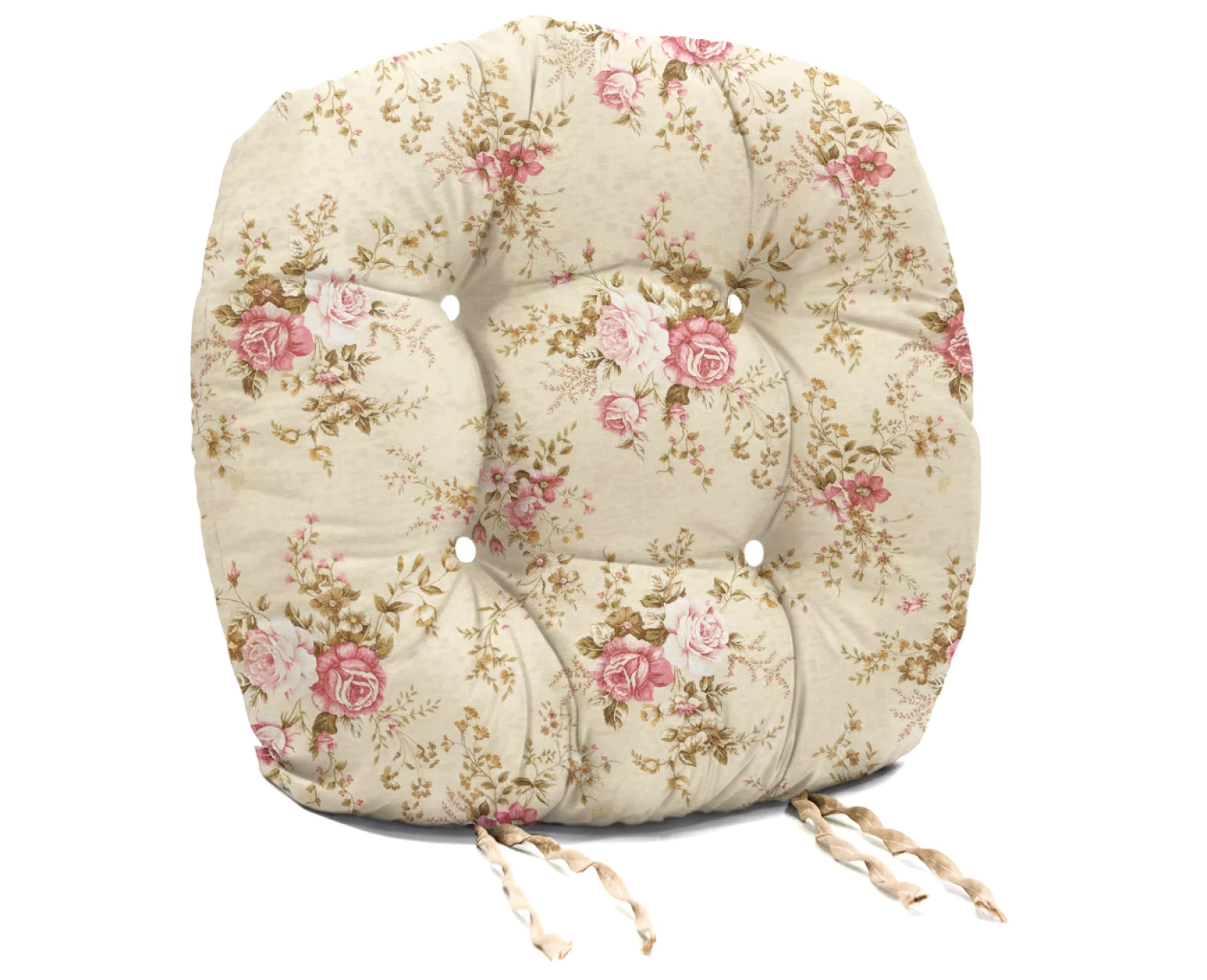 Μαξιλάρι στρογγυλό κάθισμα μπαμπού - Λονέτα σχέδιο Floral Rakel 101 | Mypouf.gr