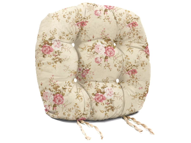 Μαξιλάρι στρογγυλό κάθισμα μπαμπού - Λονέτα σχέδιο Floral Rakel 101