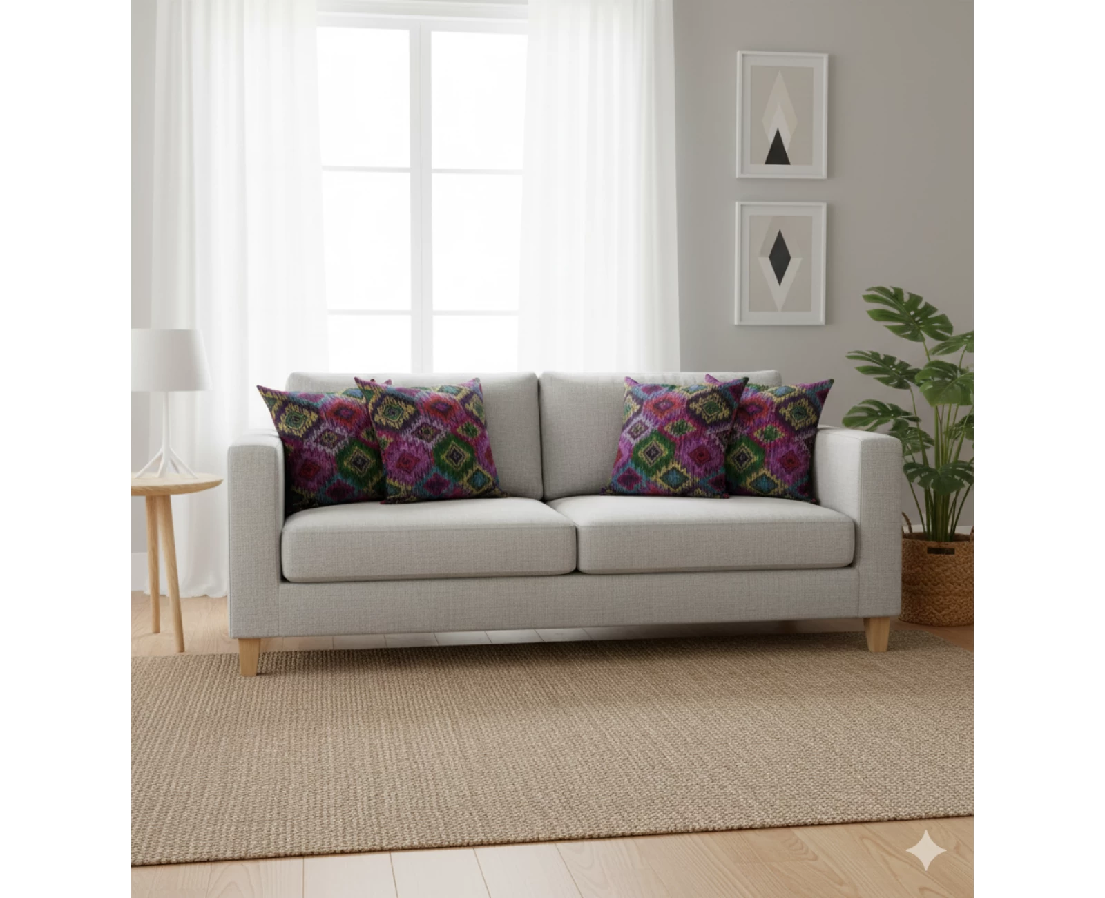 Μαξιλάρι καναπέ - δαπέδου Ύφασμα Λονέτα More 301 με σχέδιο ρόμβο | Mypouf.gr