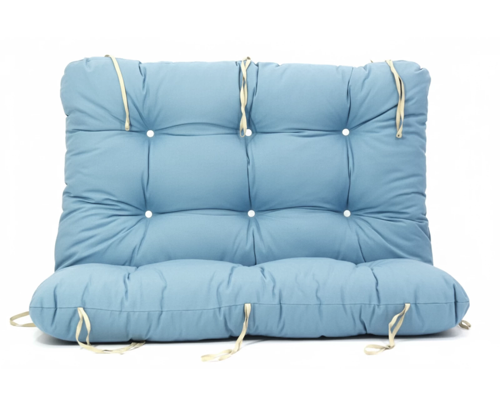 Μαξιλάρι για καναπέ με ενσωματωμένη πλάτη λονέτα - Μονόχρωμο γαλάζιο | Mypouf.gr