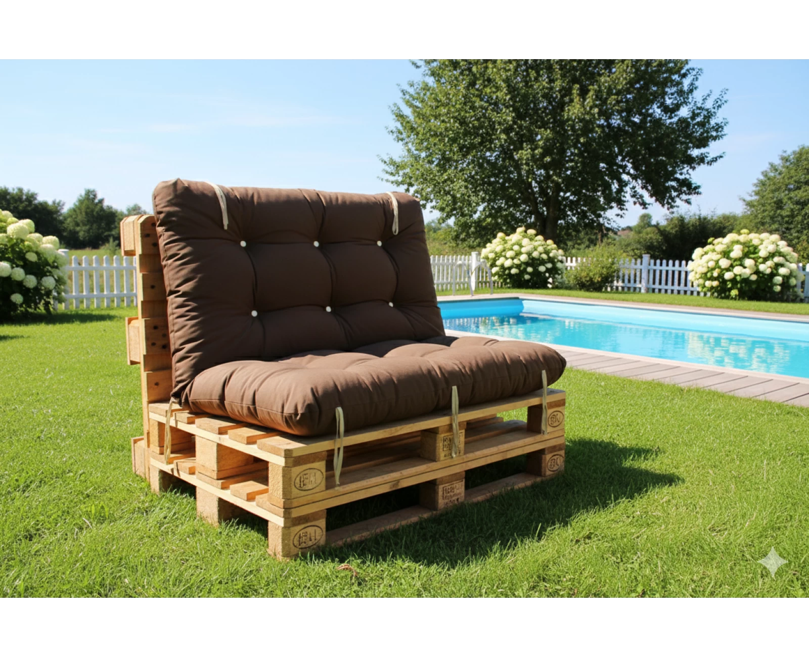 Μαξιλάρι για καναπέ με ενσωματωμένη πλάτη λονέτα - Μονόχρωμο καφέ | Mypouf.gr