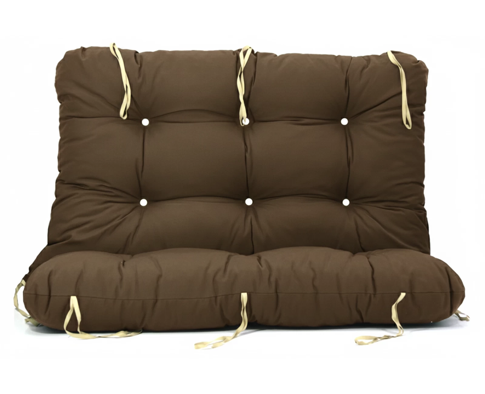 Μαξιλάρι για καναπέ με ενσωματωμένη πλάτη λονέτα - Μονόχρωμο καφέ | Mypouf.gr