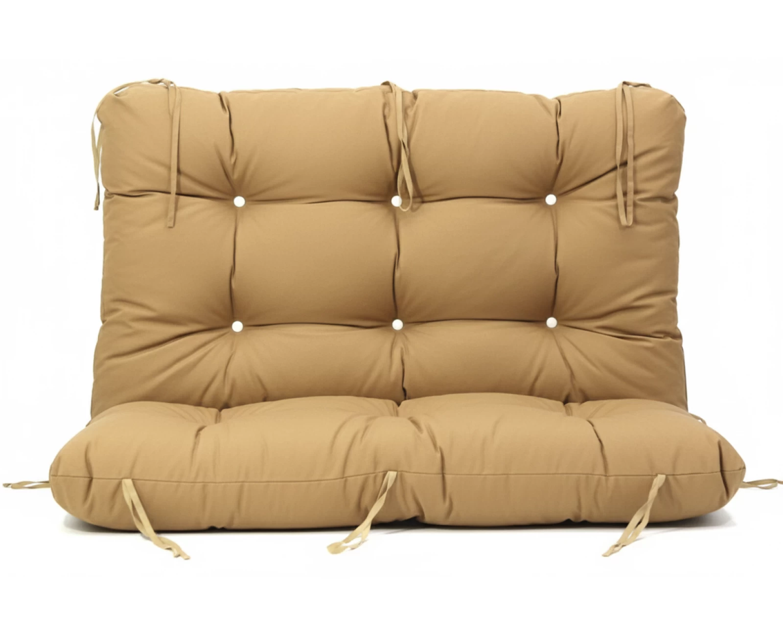 Μαξιλάρι για καναπέ με ενσωματωμένη πλάτη λονέτα - Μονόχρωμο Caramel | Mypouf.gr