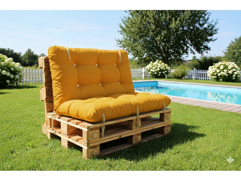 Μαξιλάρι για καναπέ με ενσωματωμένη πλάτη λονέτα - Μονόχρωμο κροκί