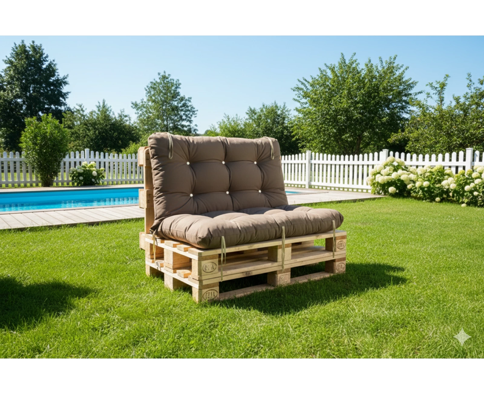 Μαξιλάρι για καναπέ με ενσωματωμένη πλάτη λονέτα - Μονόχρωμο μόκα | Mypouf.gr