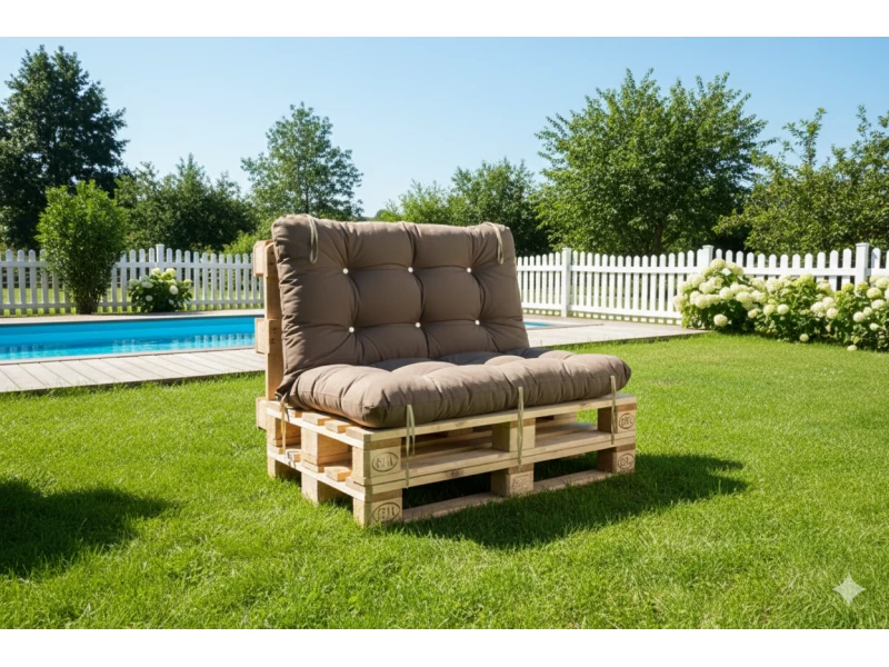 Μαξιλάρι για καναπέ με ενσωματωμένη πλάτη λονέτα - Μονόχρωμο μόκα