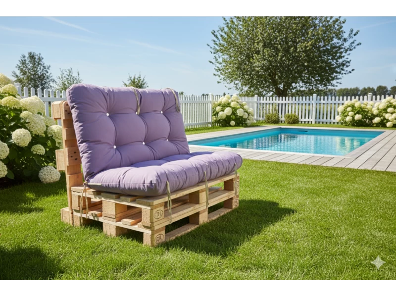 Μαξιλάρι για καναπέ με ενσωματωμένη πλάτη λονέτα - Μονόχρωμο μωβ