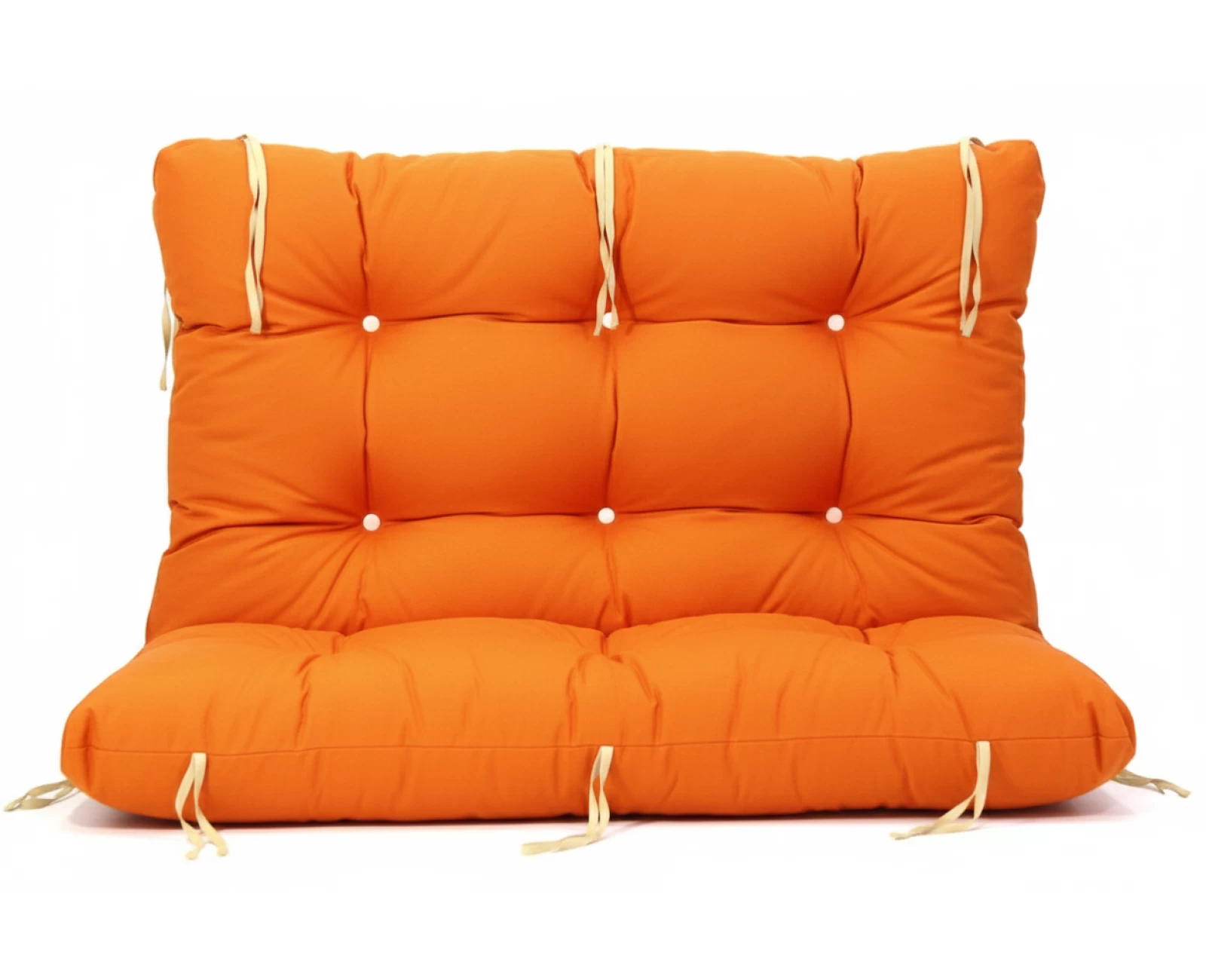 Μαξιλάρι για καναπέ με ενσωματωμένη πλάτη λονέτα - Μονόχρωμο πορτοκαλί | Mypouf.gr