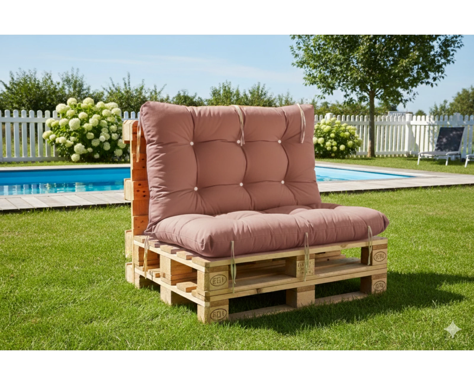 Μαξιλάρι για καναπέ με ενσωματωμένη πλάτη λονέτα - Μονόχρωμο ροζ - σομόν | Mypouf.gr