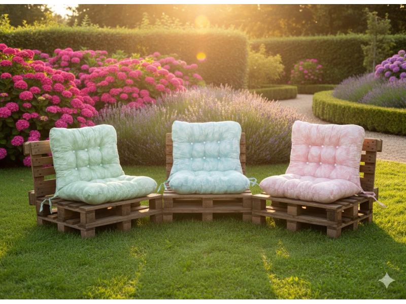 Μαξιλάρι για καναπέ με ενσωματωμένη πλάτη - Λονέτα Ύφασμα Frig 301 απόχρωση του σομόν με σχέδιo φύλλα