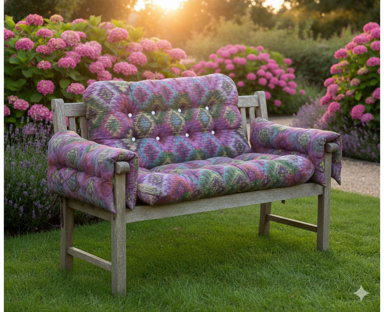 Μαξιλάρι για καναπέ με ενσωματωμένη πλάτη - Λονέτα Ύφασμα More 301 με σχέδιο ρόμβο | Mypouf.gr