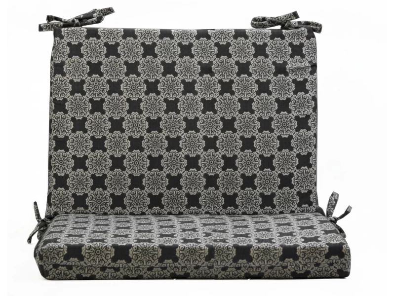 Μαξιλάρι για καναπέδες λονέτα με κορδόνια στην πλάτη απόχρωση του ανθρακί με σχέδιo Kanada