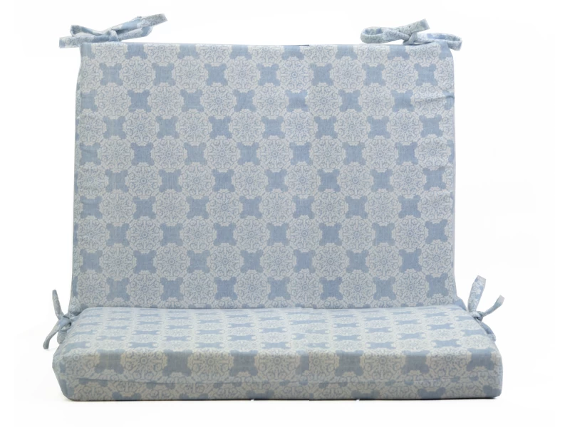 Μαξιλάρι για καναπέδες λονέτα με κορδόνια στην πλάτη απόχρωση του γαλάζιου με σχέδιo Kanada